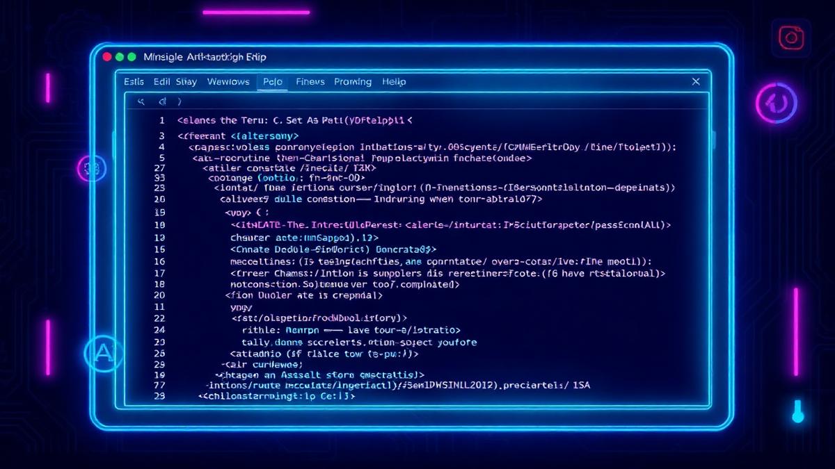 AI code editor interface with autocomplete suggestions