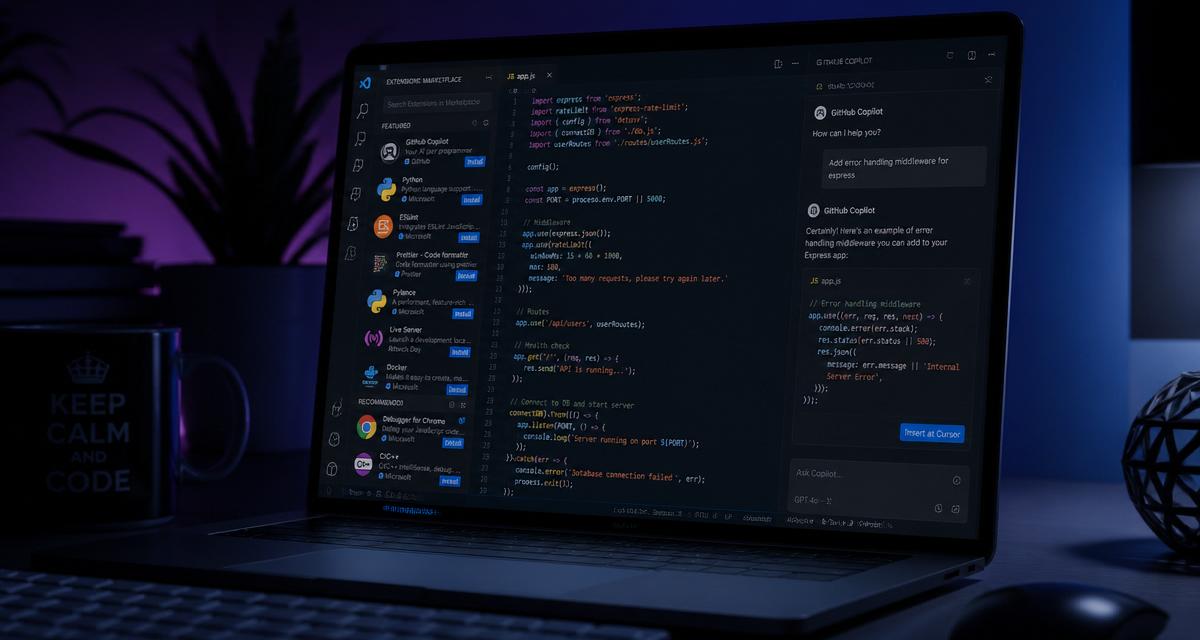 إضافات ذكاء اصطناعي لـ VS Code تظهر داخل متجر الإضافات مع مساعد برمجي في الشريط الجانبي